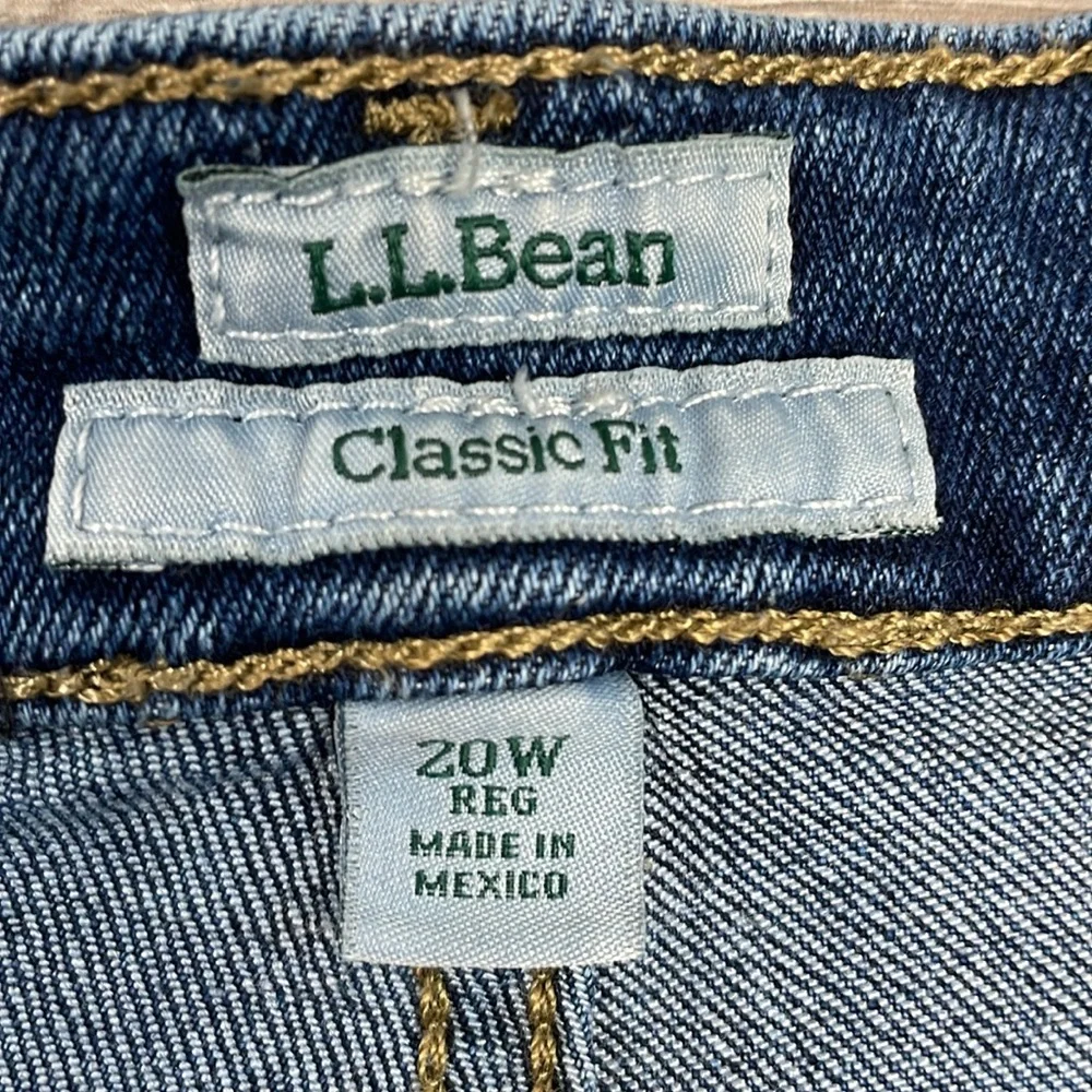 NWOT L.L. Bean Classic Fit Denim Jeans High Rise Straight Leg 20W